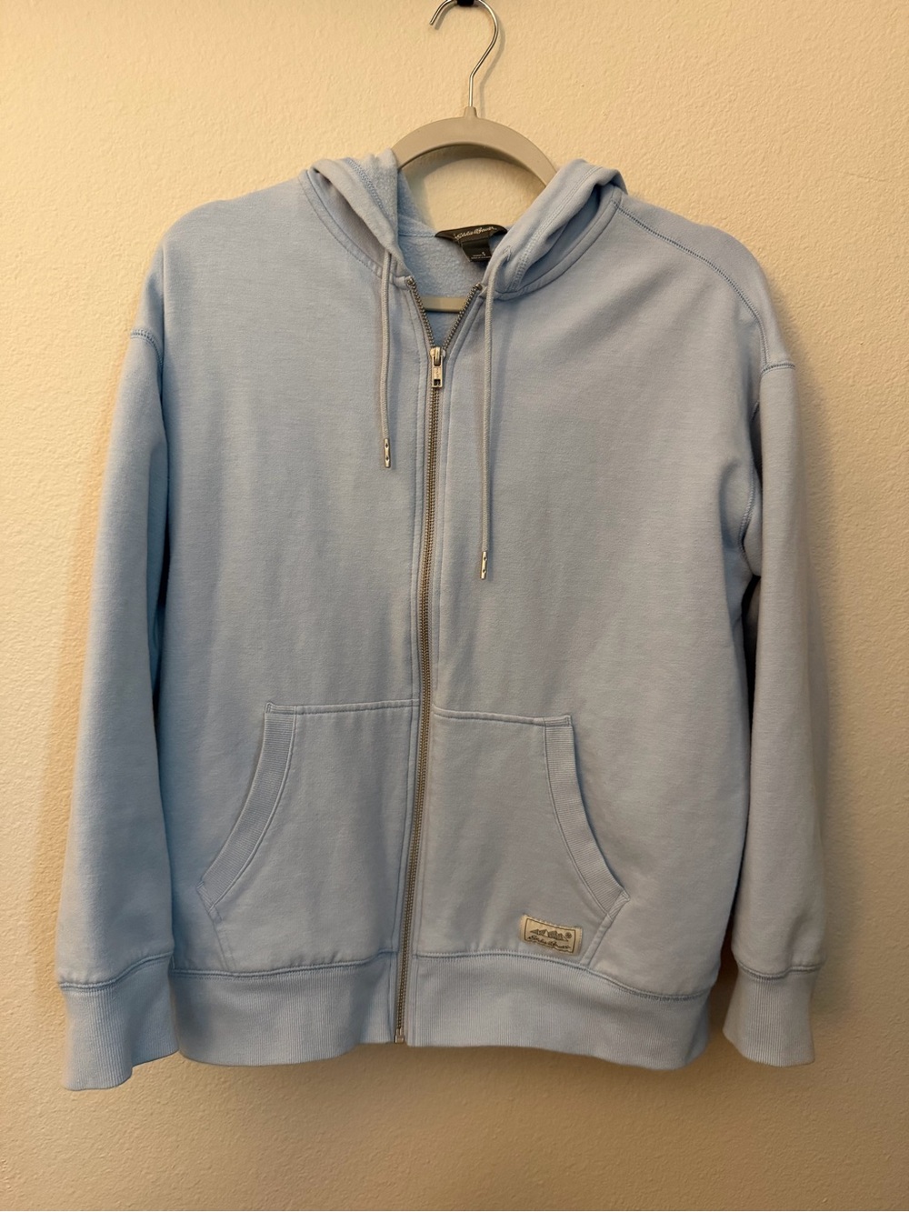 Eddie Bauer Pale Blue Hoodie with Logo Patch